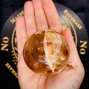 55mm Fire Quartz Sphere - Home Decor, Healing and Meditation